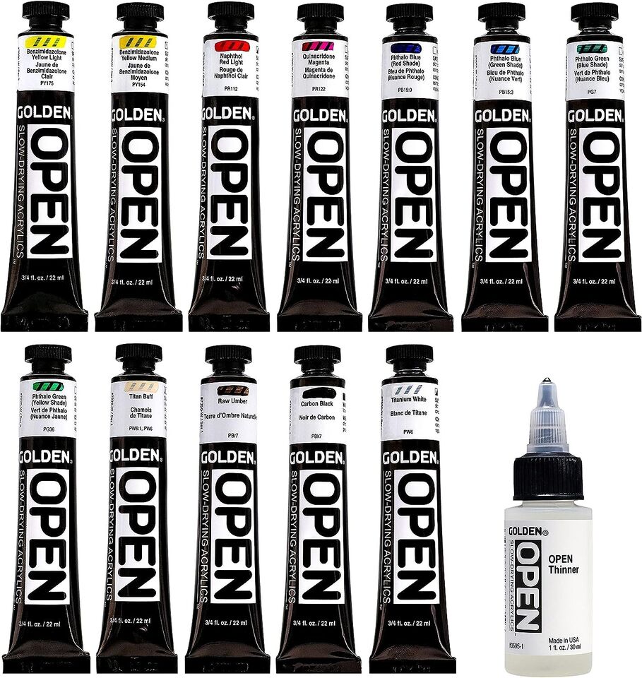 12 Colors OPEN Acrylic Paint Set