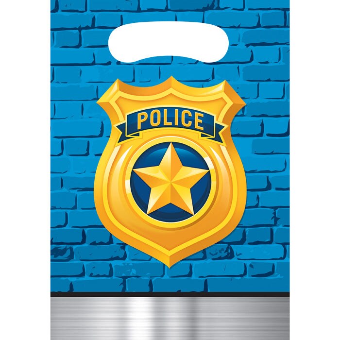 Police Party Favor Bags, 8 ct