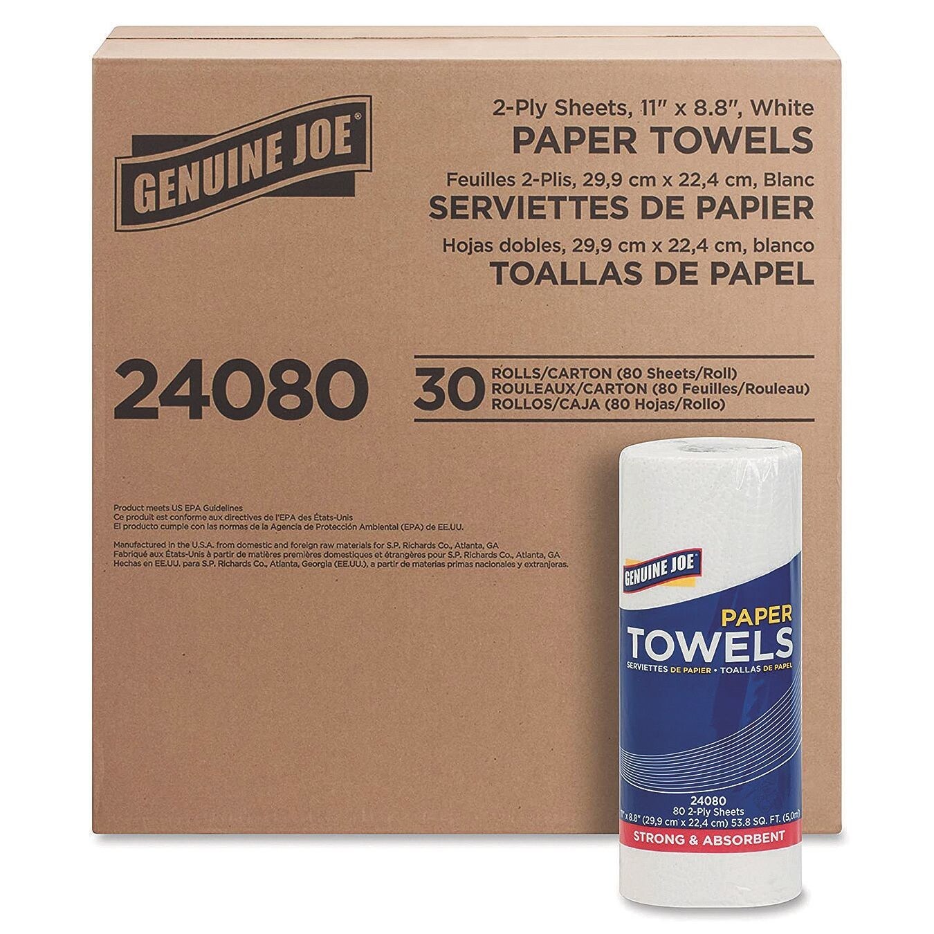 Genuine Joe&#xAE; 2-Ply Household Roll Paper Towels (Pack of 30)
