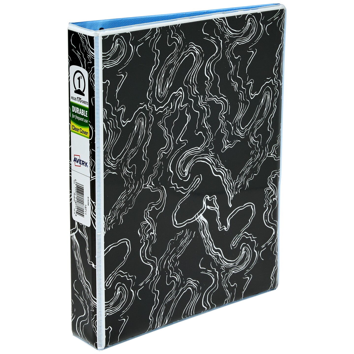 Avery Mini Binder, 5.5" x 8.5", 1 Inch Round Rings, Black and White Marble, 1 Mini 3 Ring Binder (18711)