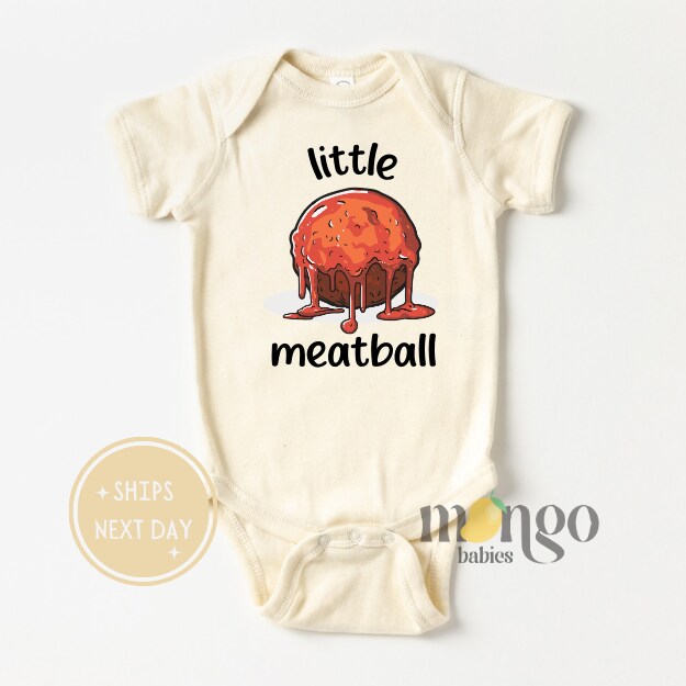 Cute Baby Onesies® Brand Little Meatball Baby Announcement Baby Surprise Funny Baby Clothes Baby
