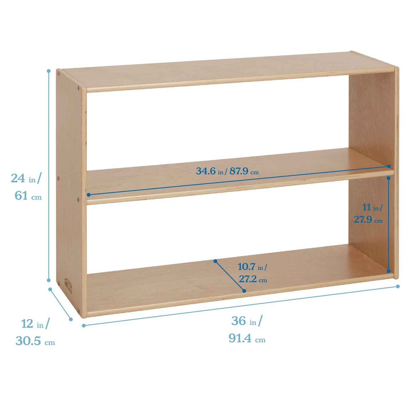 Streamline 2-Shelf Storage Cabinet, 24in High, Double-Sided Display