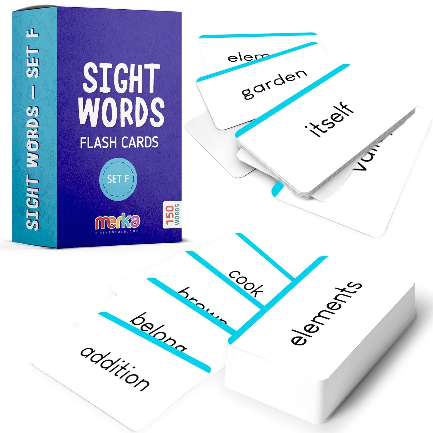 merka Sight Words Flash Cards 1st Grade Learn To Read Reading Flash Cards For Kids First Words Learn To Read Mastering First Words Set of 150 Cards Set F