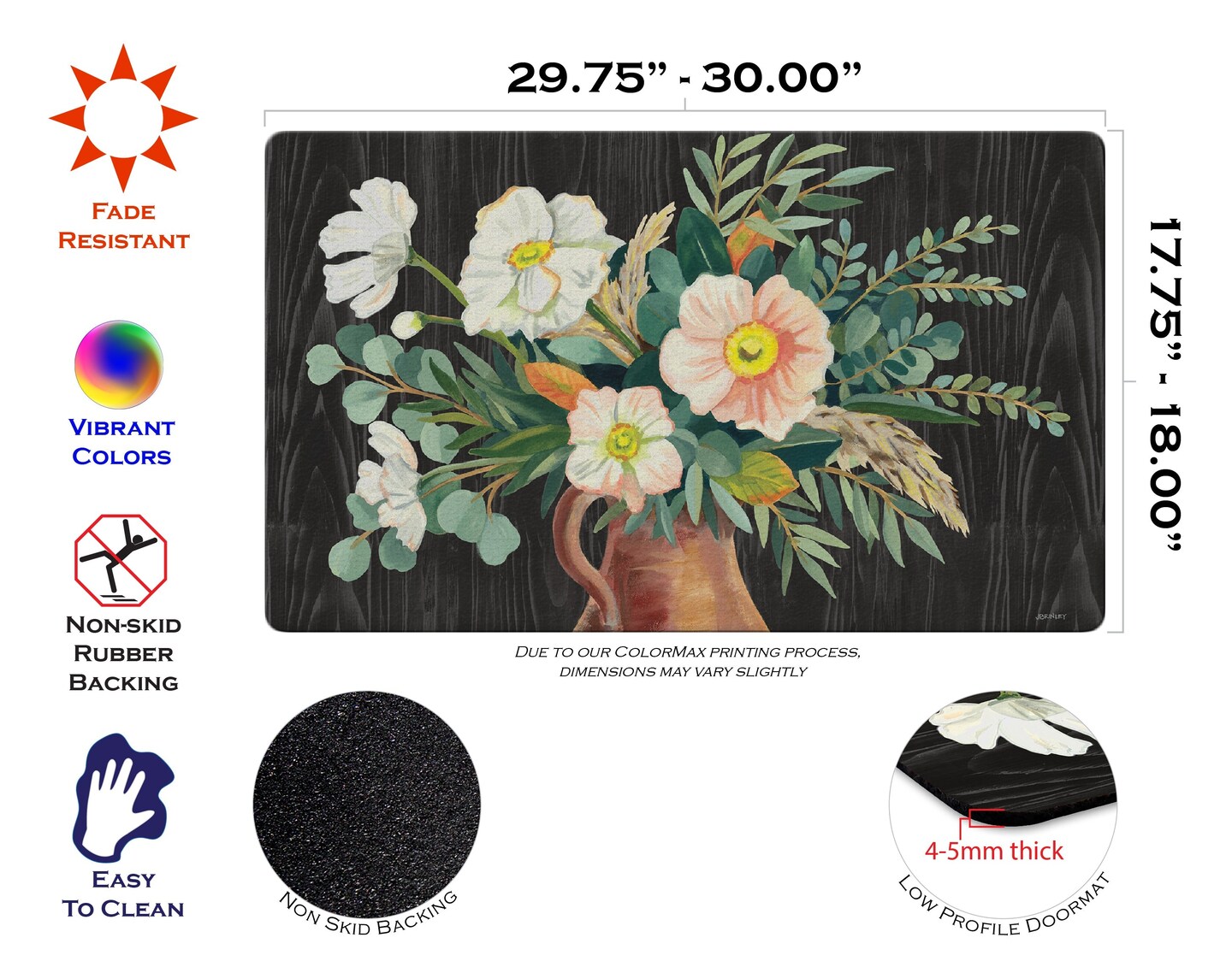 Rustic Bouquet Door Mat (18 x 30&#x22;)