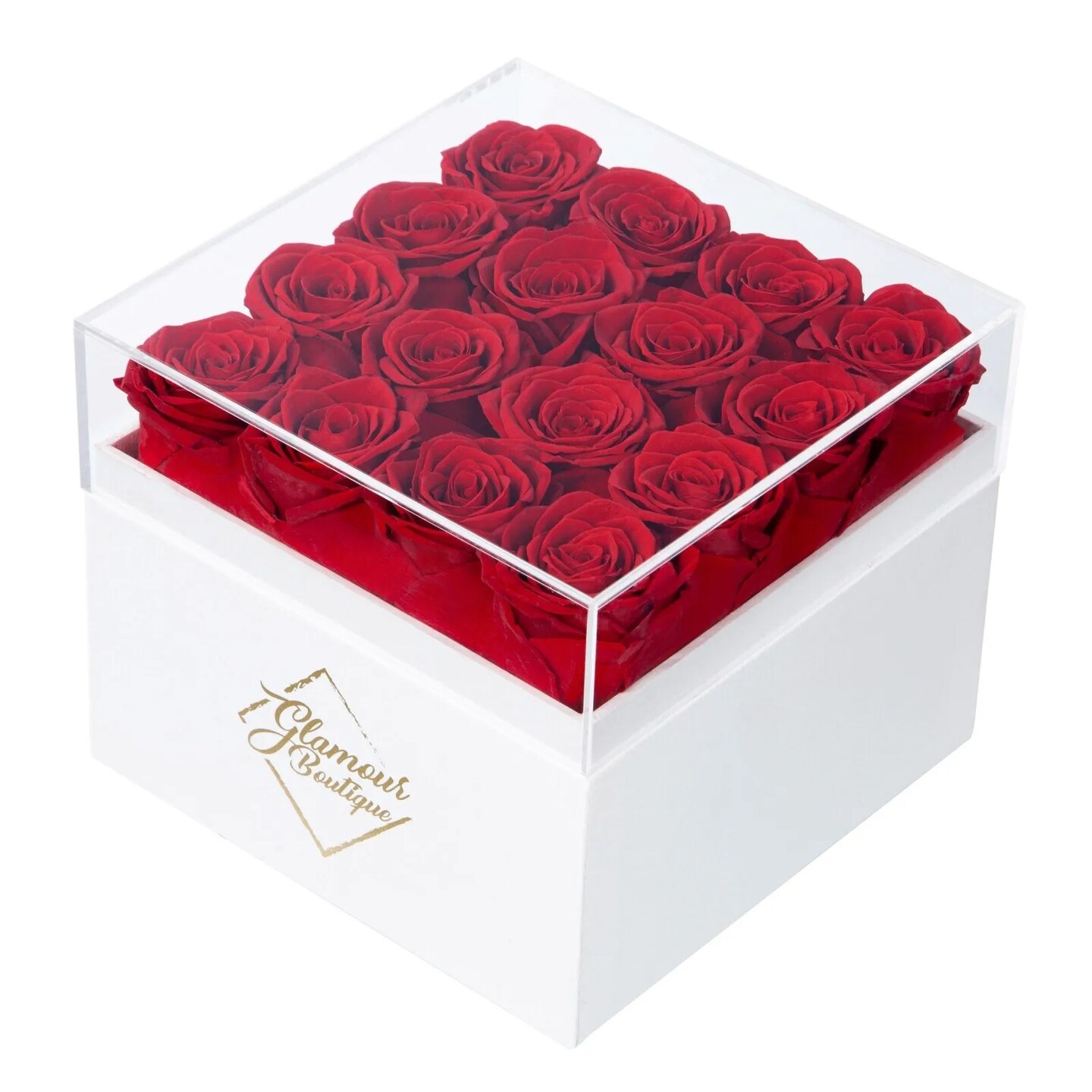 16-Piece Preserved Roses in a White Gift Box