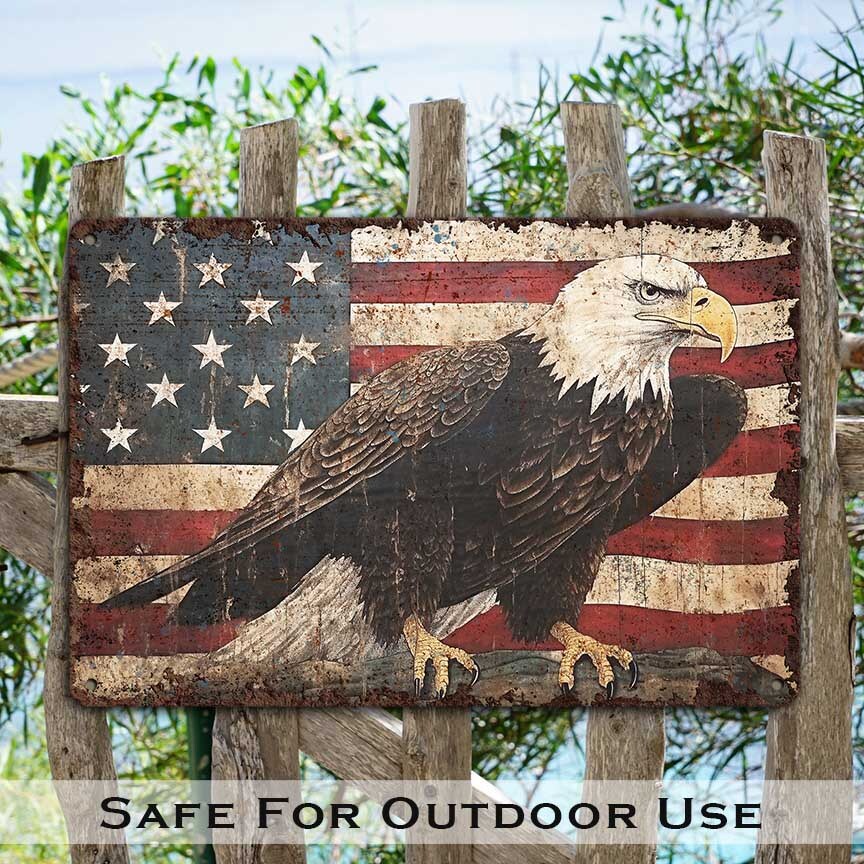 4th Of July Americana Mantle Decor Metal Sign Rustic Independence