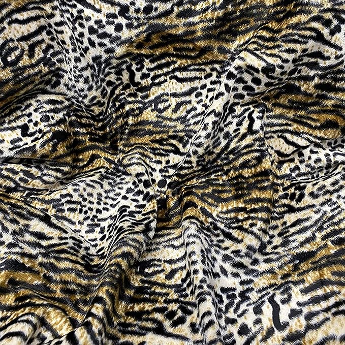 FabricLA Velboa S-Wave Animal Print Fabric - Short Pile Faux Animal Fur Fabric - 60" Inches Wide - Fake Animal Fur Fabric