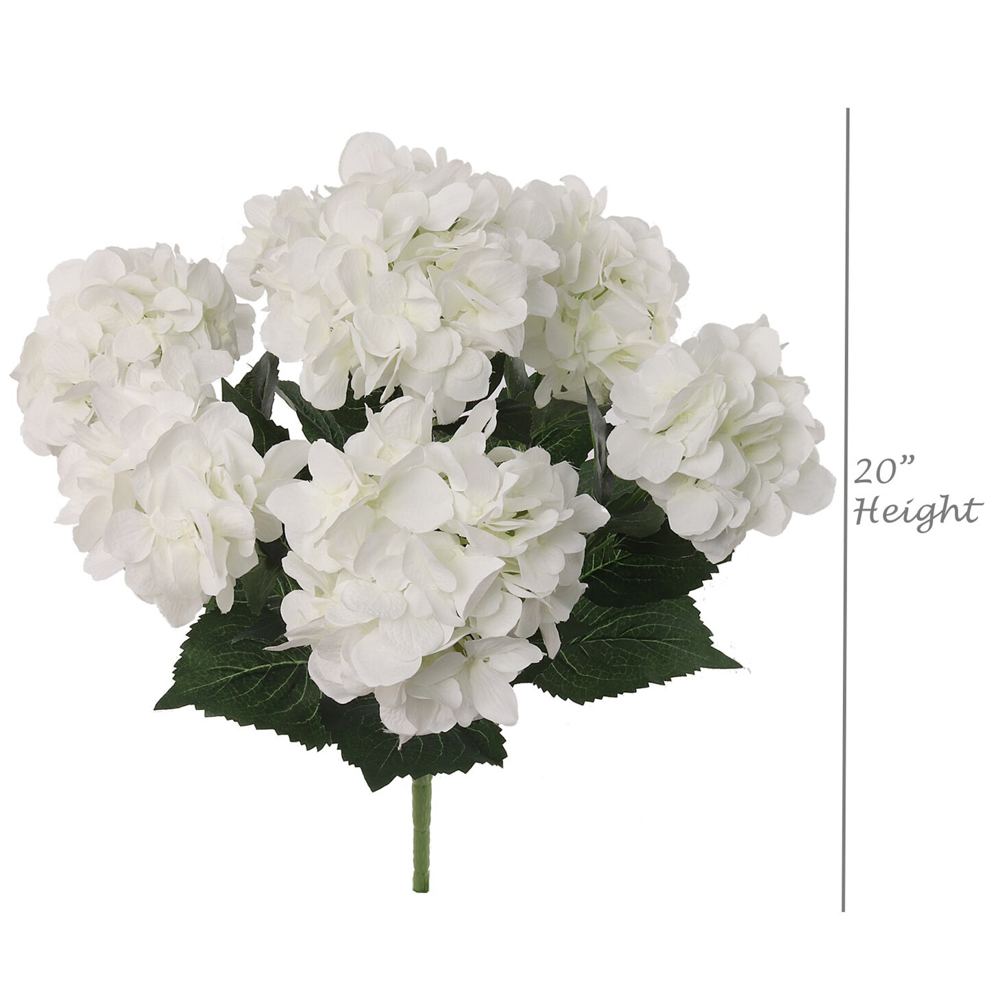 20&#x22; Hydrangea Bush - 7 Silk Flowers with Lifelike Leaves, Artificial Greenery, Perfect for Home, Office &#x26; Wedding D&#xE9;cor - Spring &#x26; Year-Round Accent, Floral Home by Artificial Flowers