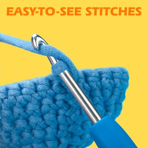 Crochet Yarn for Beginners, Easy Peasy Yarn for Amigurumi Crocheting & Knitting, 3 Pack×1.8oz, Thick & Soft, Easy-to-See Stitches, Worsted Medium #4 Yarn, Cotton-Nylon Blend-Orange/Green/Blue