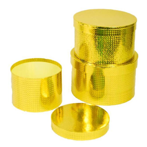 Round Gift Boxes 3/s Gold Classic Michaels