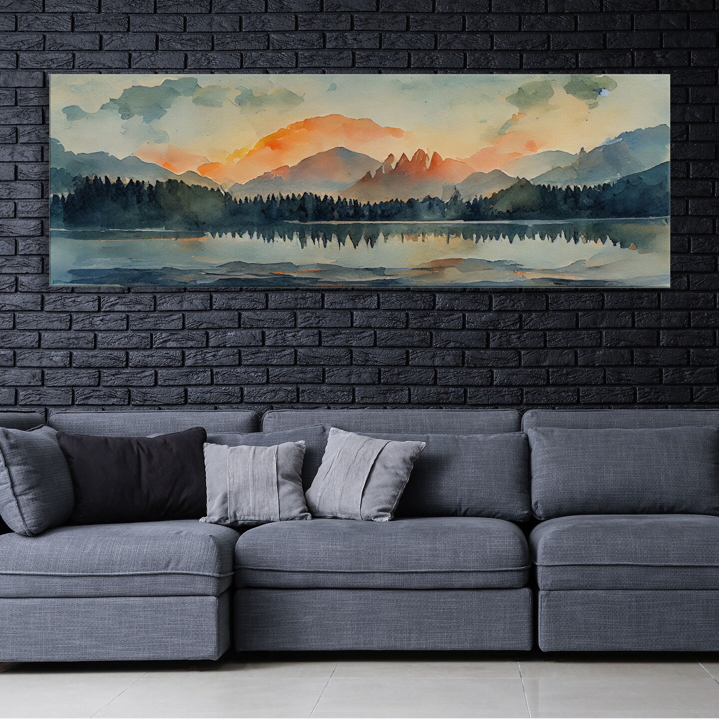 Watercolor painting of a forest fire, canvas print, landscape art, cool ...