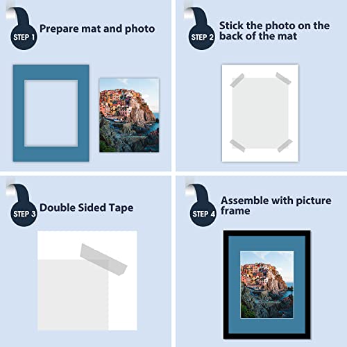 10 Pack 11x14 Mixed Colors White Core Picture Mats for 8x10 Photos