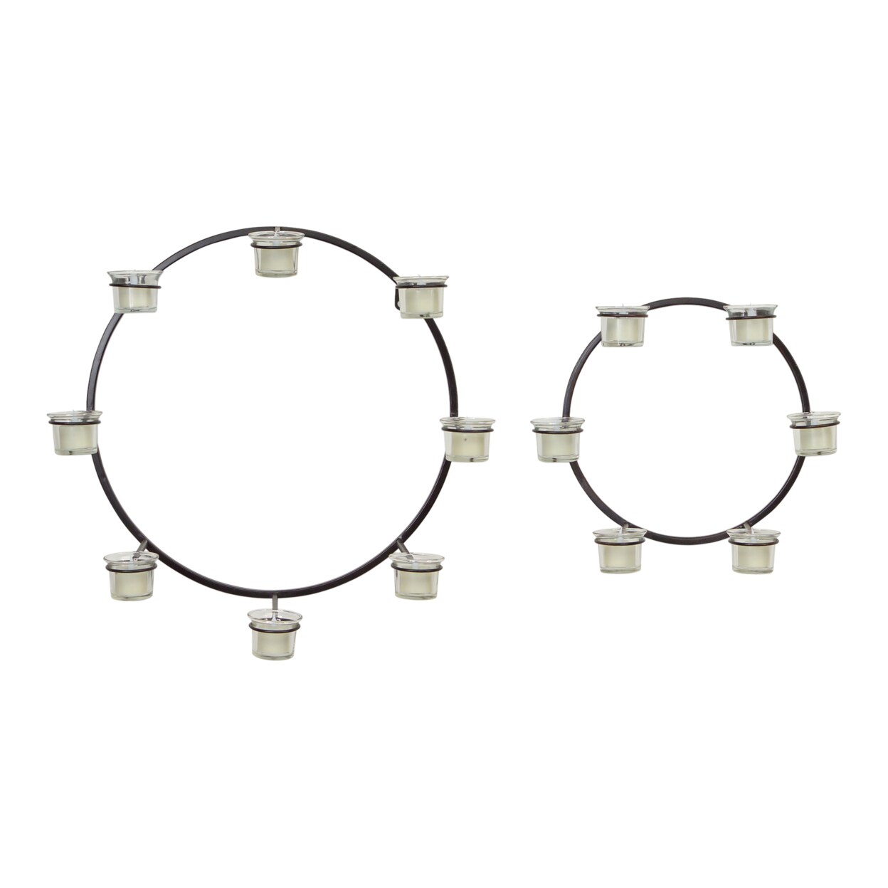 Melrose Wall Mount Votive Candle Holders (Set Of 2) 18"D, 12"D Metal, Glass Michaels