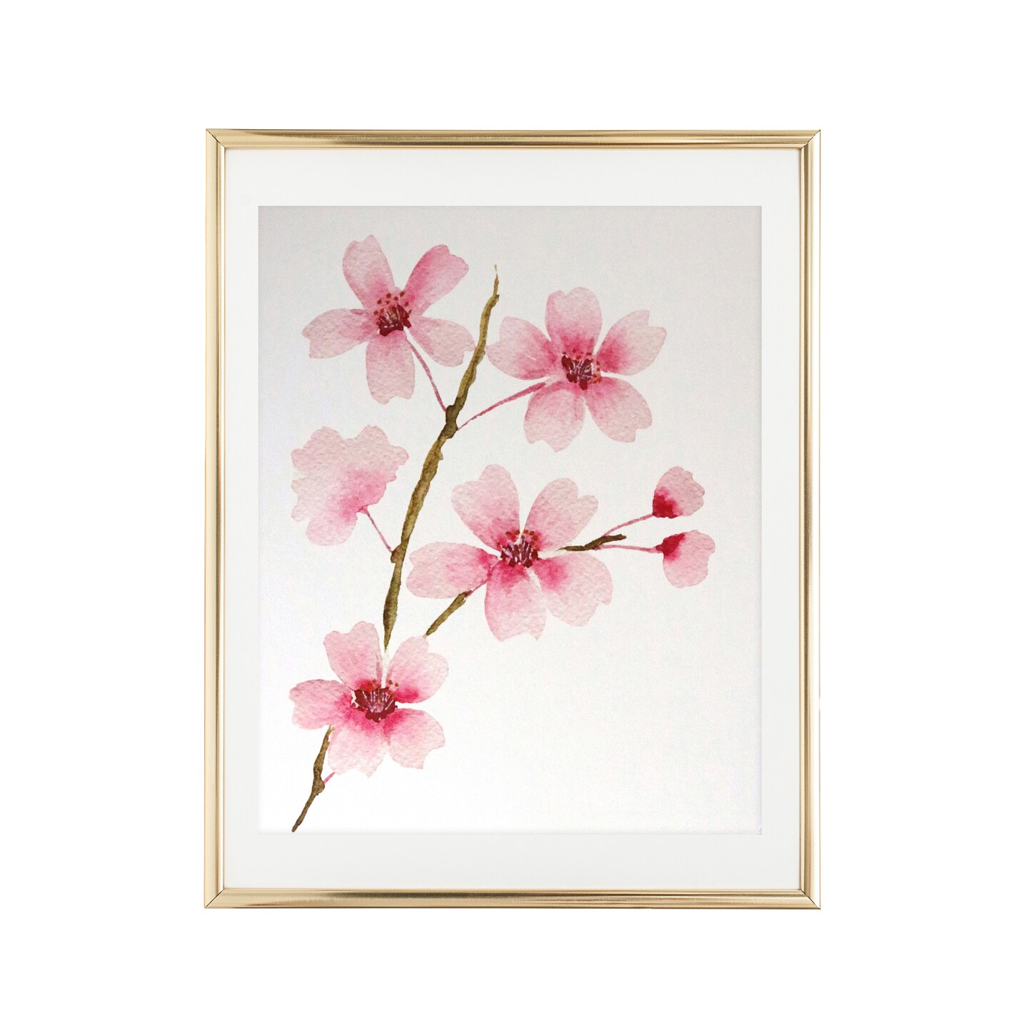 Sakura wall sale art | Japanese Sakura painting | Bonsai Sakura watercolor | Orange Cherry blossom tree | Cherry blossom wall art | Bonsai art