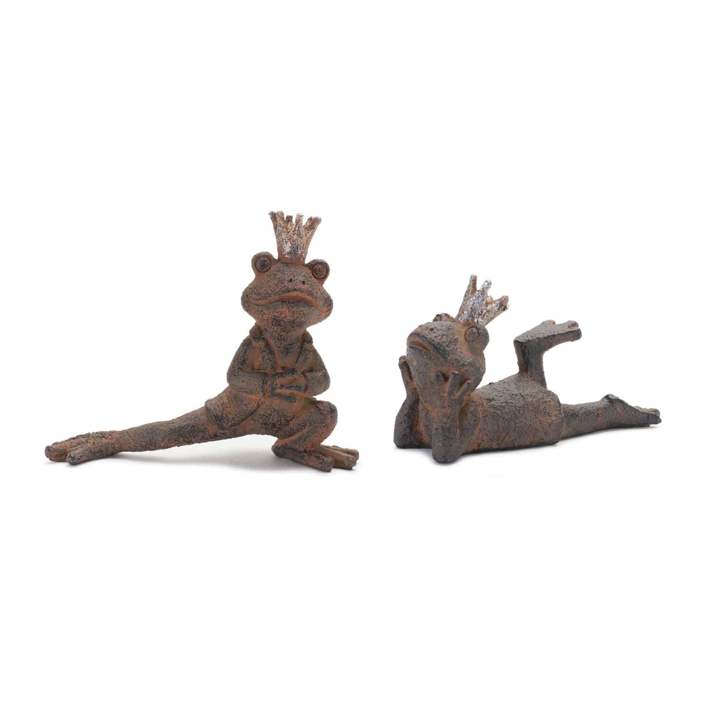 Melrose Royal Lounging Frog Outdoor Garden Figurines - 5.5&#x22; - Brown - Set of 6