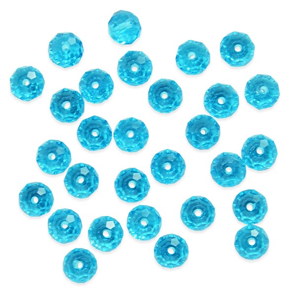 Rondelle Faceted Crystal Glass Beads 8x6mm.