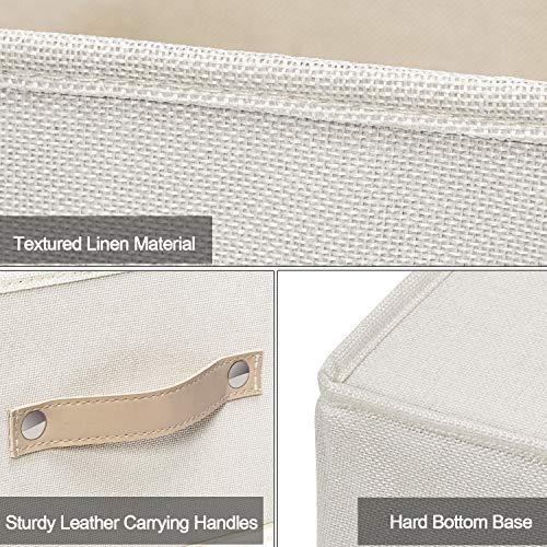 OLLVIA Large Baskets for Organizing 3 Pack, Decorative Storage Boxes for Shelves, Rectangle Closet Baskets Box, Foldable Sturdy Storage Basket with Handle for Nursery Home|Office