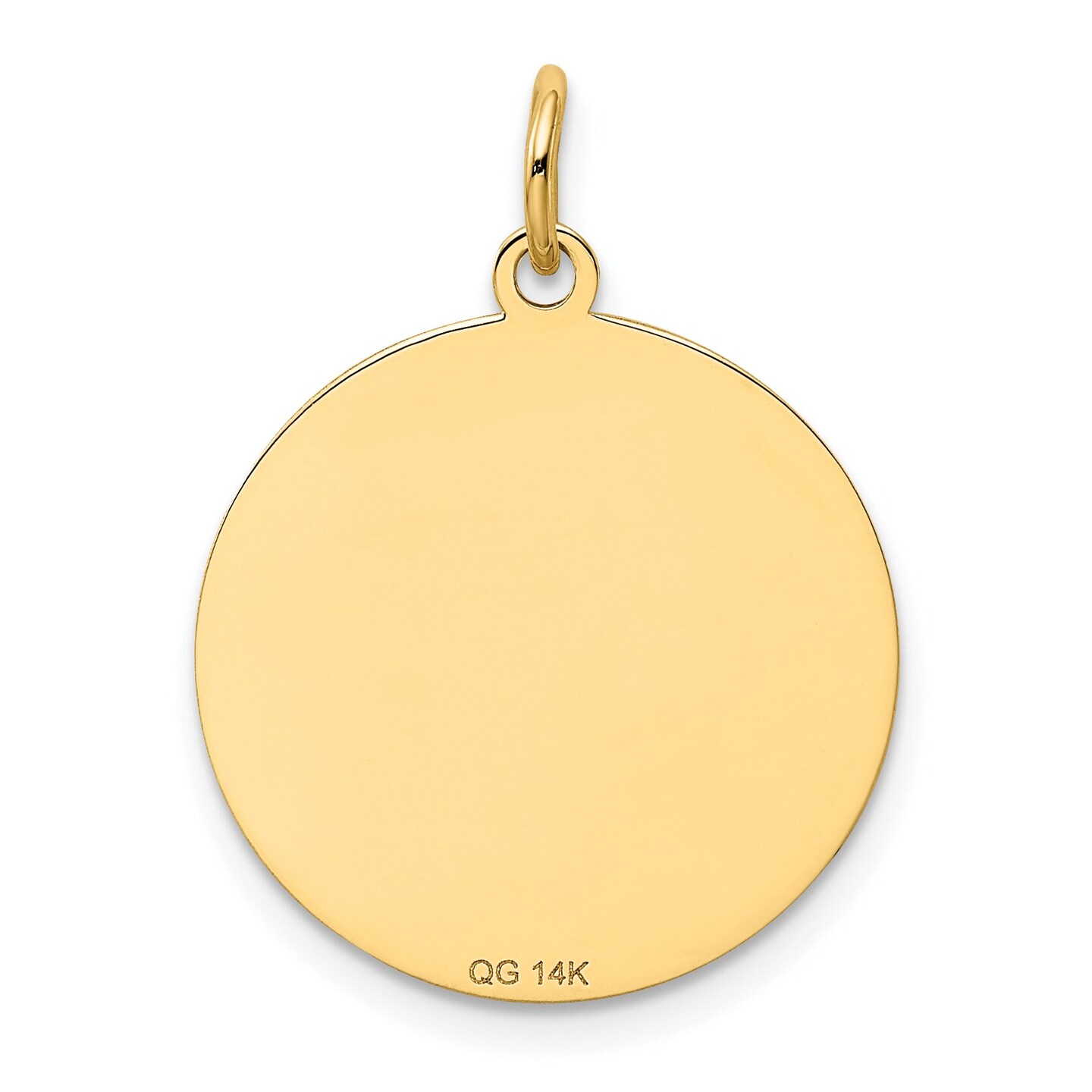 14K Yellow Gold Beagle Disc Charm Dog Jewelry Pendant 26mm x 20mm