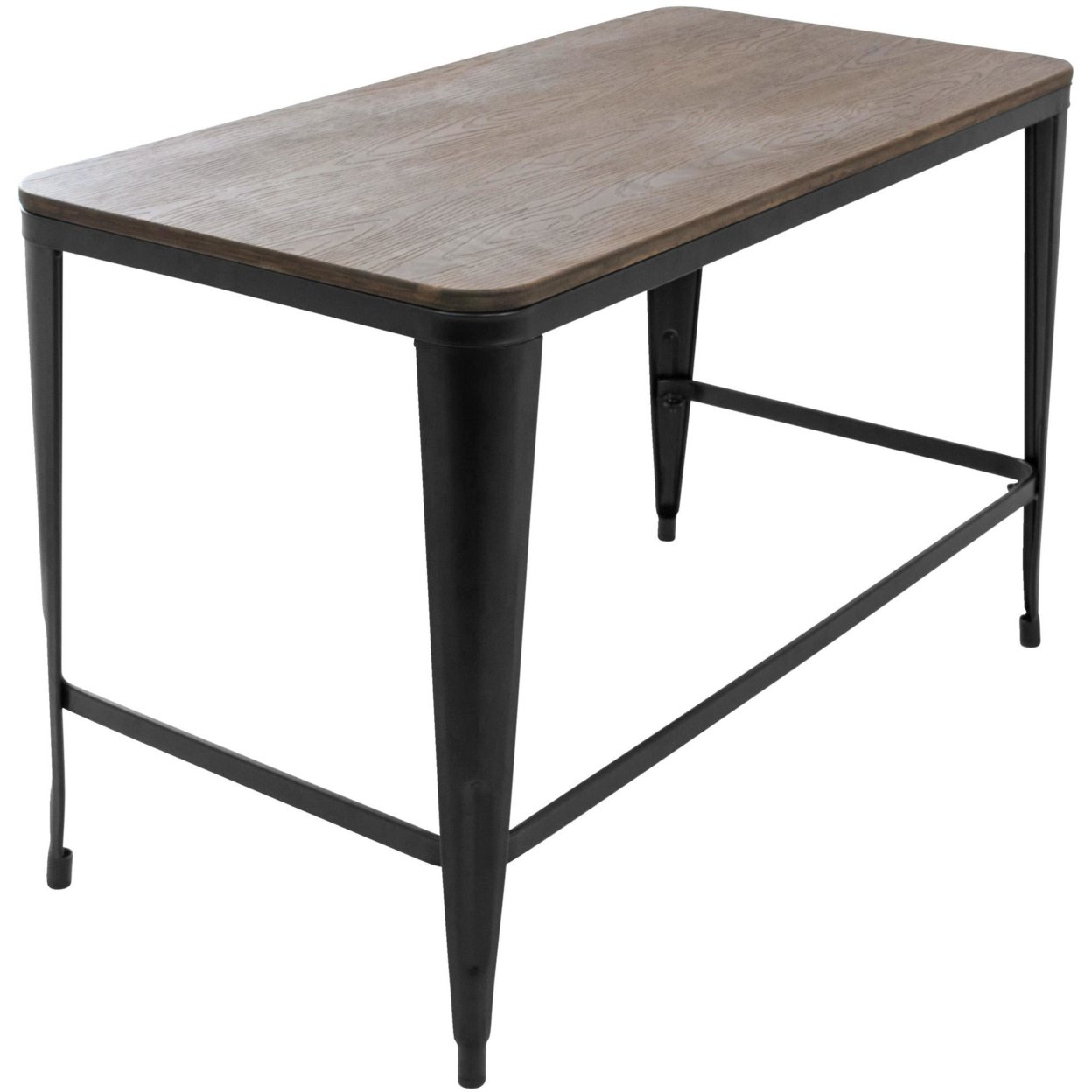 Lumisource Home Indoor Furniture Pia Industrial Wood, Metal Desk In Black And Espresso