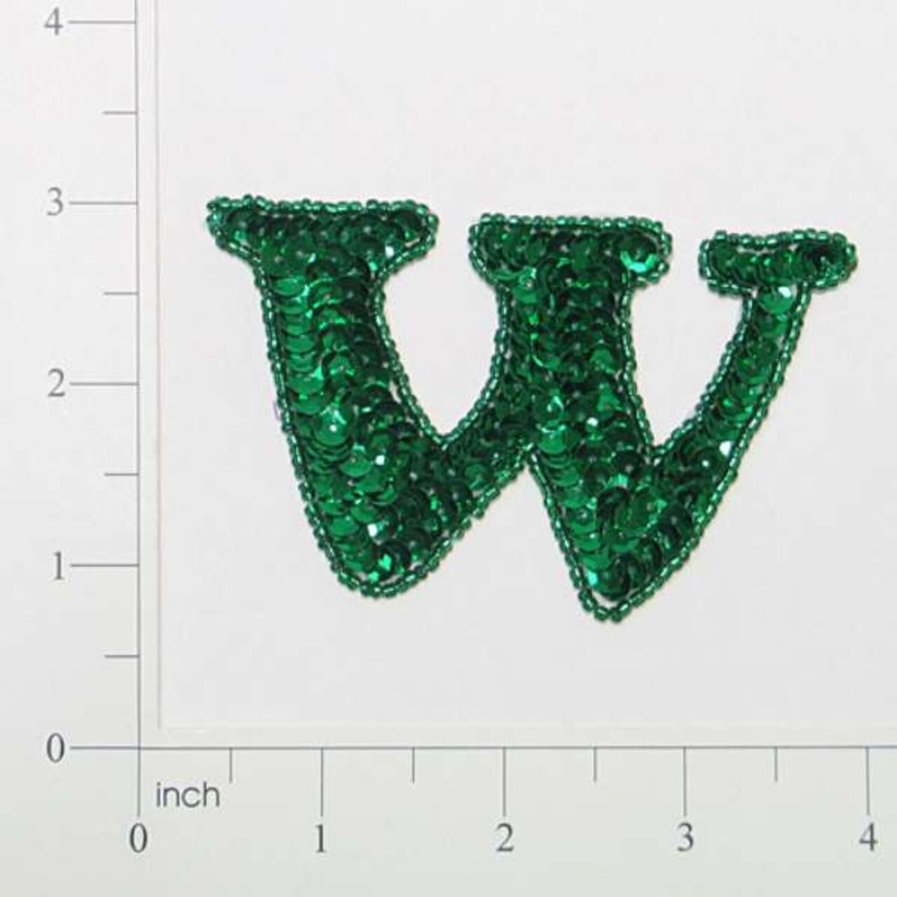 Letter W Sequin Applique/Patch, Color: Green | Michaels