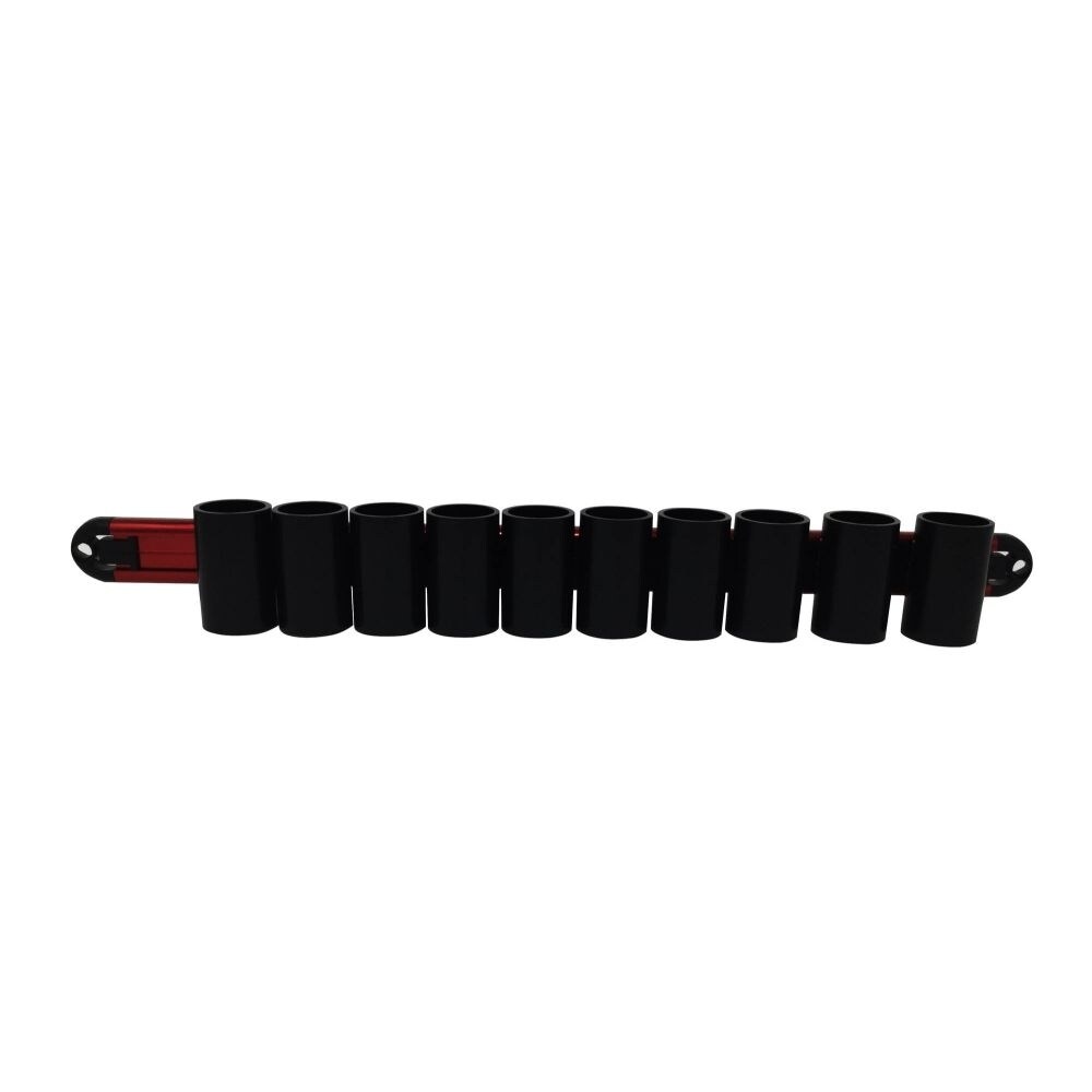 Taj Tools Wall Mount Pliers Holder Organizer - Red - Black, Aluminum Tool Holder Rail And 10 Clips For Garages And Workshops