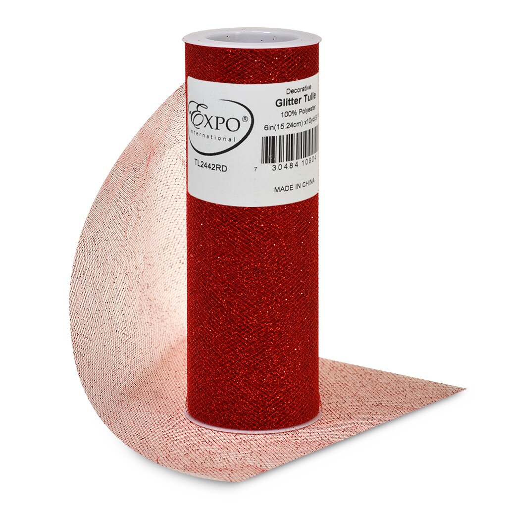 Decorative Glitter Tulle Spool of 6 Inch X 10 yards