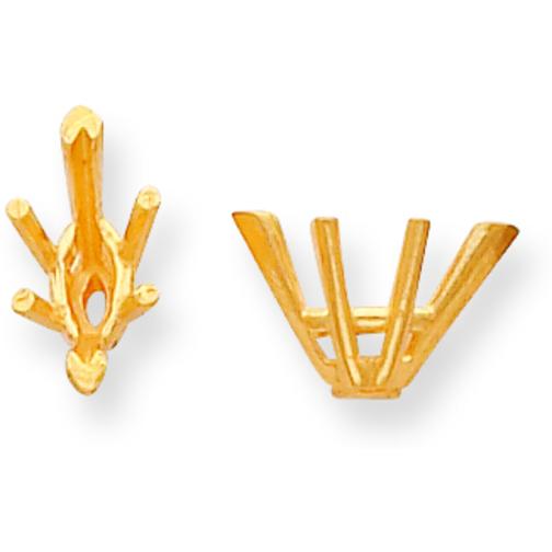 14K Gold 6 Prong Marquise V-End Setting 13x6mm