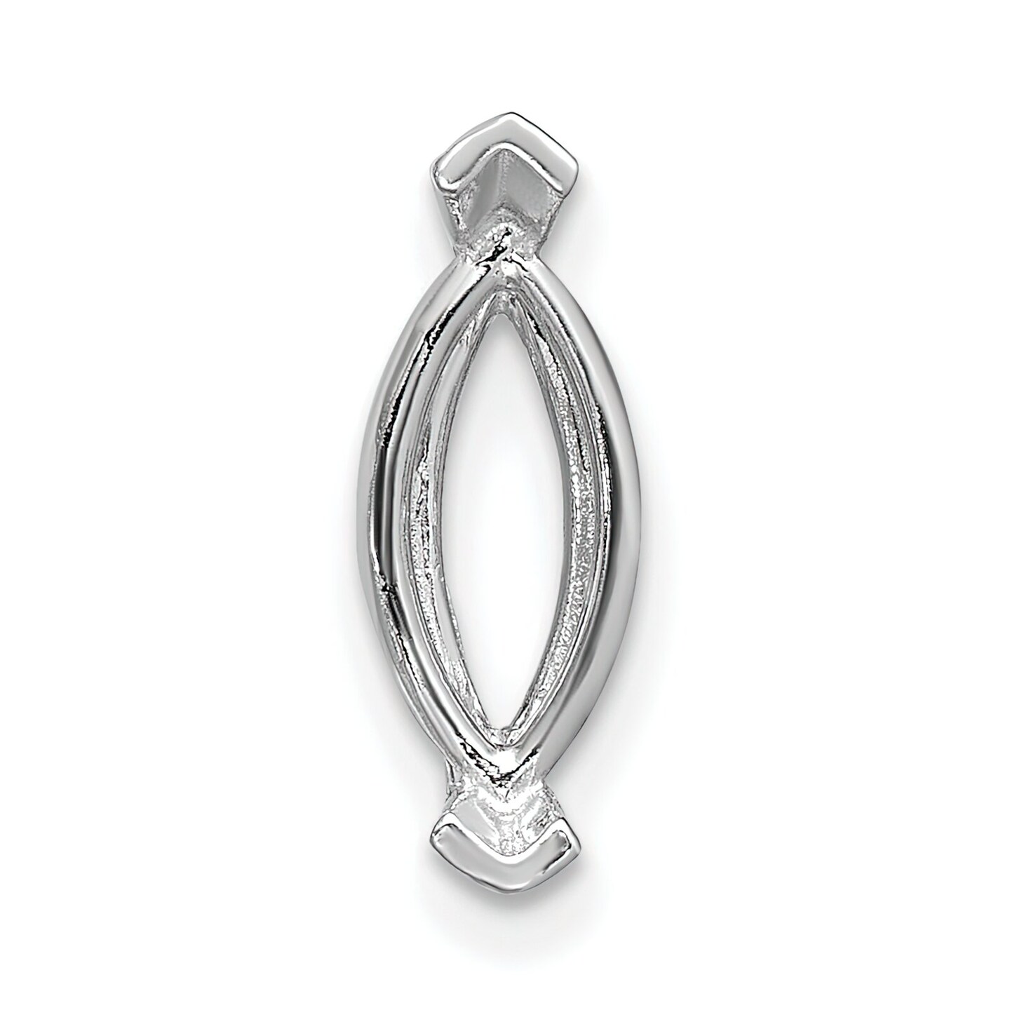 14K White Gold 2 Prong Marquise V-End Setting (1.50X3.00 To 7.75X16.00Mm)