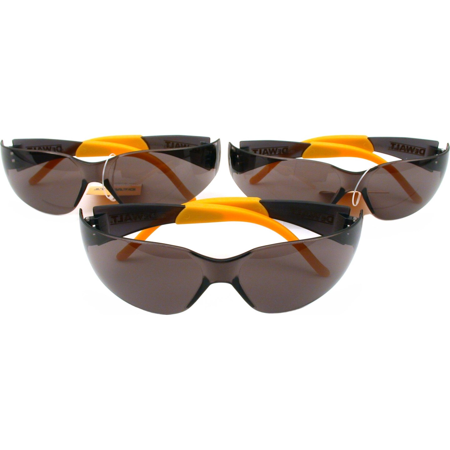 3 Pairs of DeWALT Protector Smoke Lens Safety Glasses