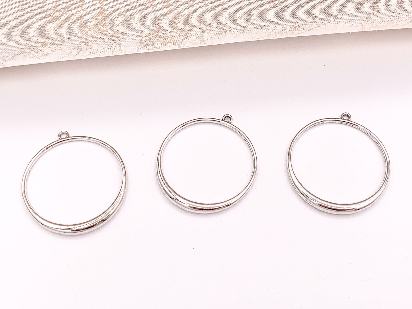 34mm Pewter Circles Findings in Light Gold, Gold, Silver, Brass, Gunmetal, Matte Gold and Copper 2 pcs