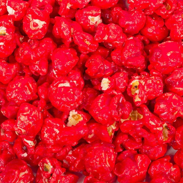 1 lb Red Candy Coated Popcorn Vanilla Flavored (1lb Bag)
