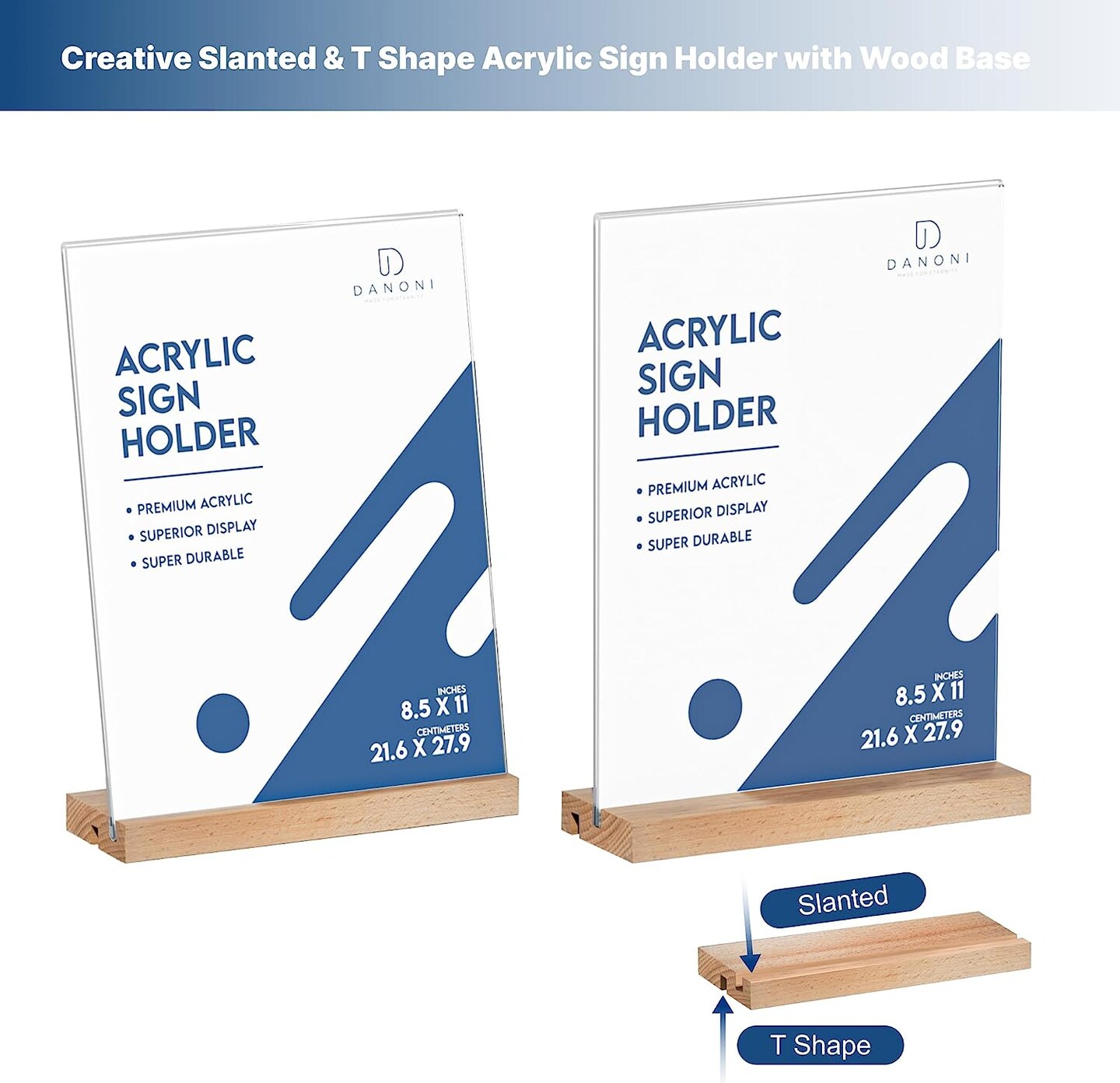 Wood and Acrylic Brush Holder - 11 x 5 x 6