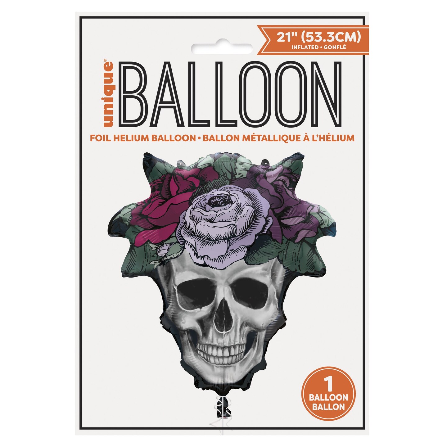 Floral Skull Day of the Dead Giant Shaped Foil Balloon - 23&#x22;