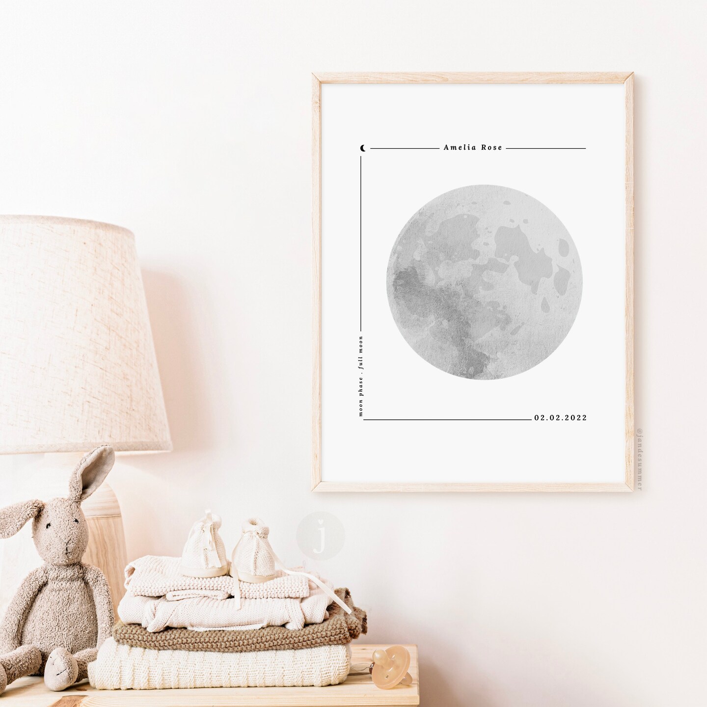 Custom Moon Print, Personalized Moon Phase Print,keepsake Gift