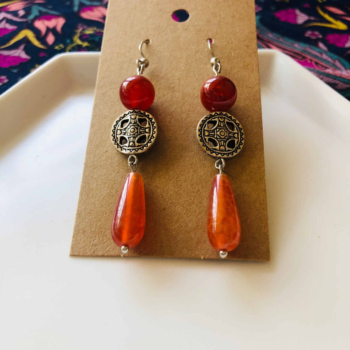 Fire agate earrings discount