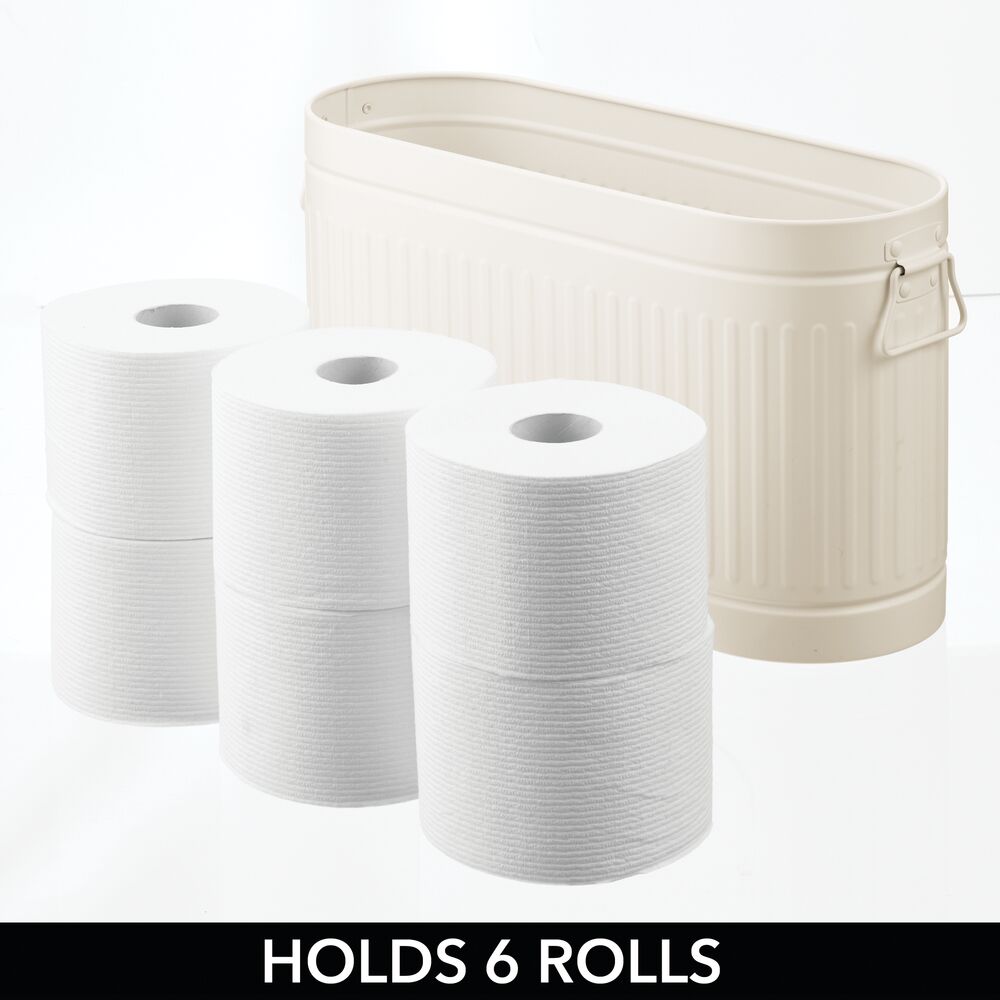 mDesign Large Steel Toilet Paper 6-Roll Bathroom Organizer Bin Box