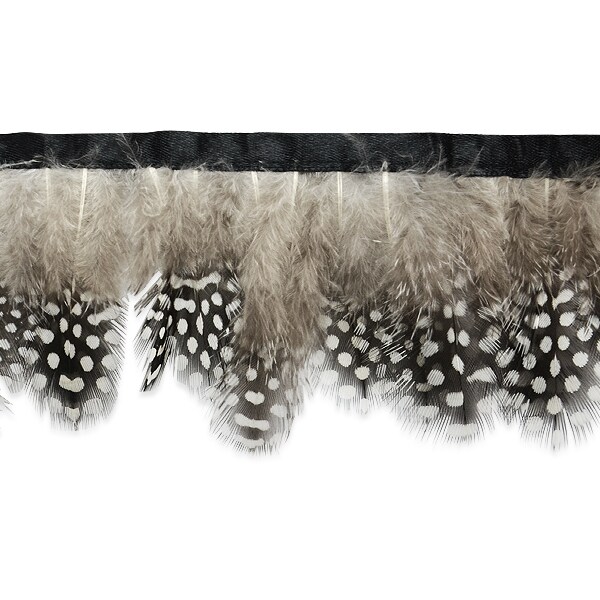 Everly Plush Polka Dot Feather Fringe Trim