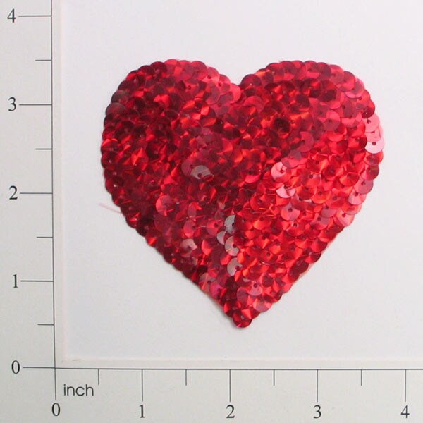 Prism Heart Sequin Applique/Patch 4&#x22; X 5&#x22;