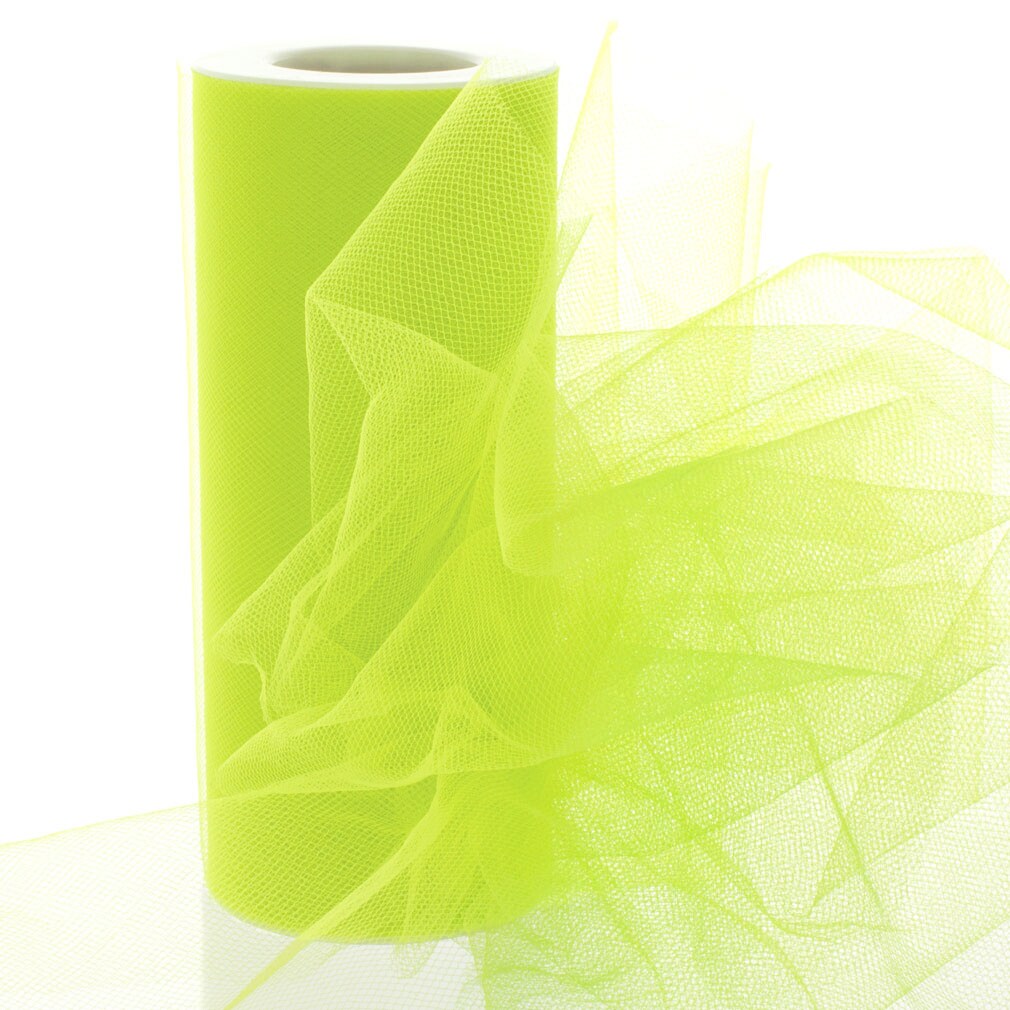 6&#x22; Premium Tulle Apple Green 25 Yard