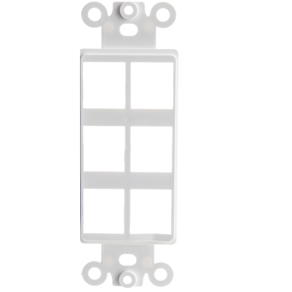 CableWholesale Decora Wall Plate Insert, White, 6 Hole for Keystone Jack