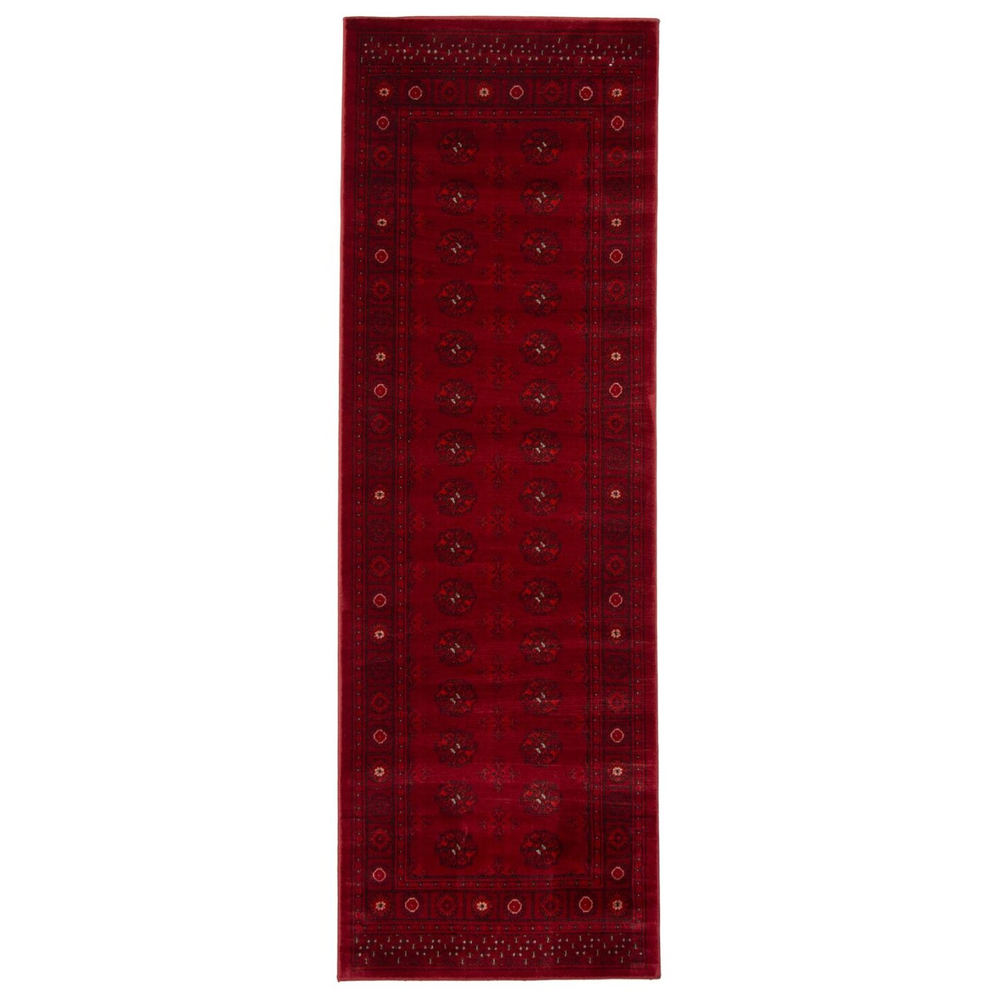 Chaudhary Living 2.5&#x27; x 8&#x27; Geometric Rug Runner - Red and Black