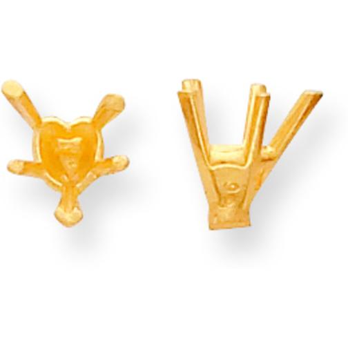 14K Gold 5 Prong Heart Tapered V-End Setting (2.50X3.50 To 12.00X13.50Mm)