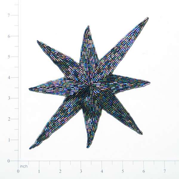 North Star Beaded Applique/Patch