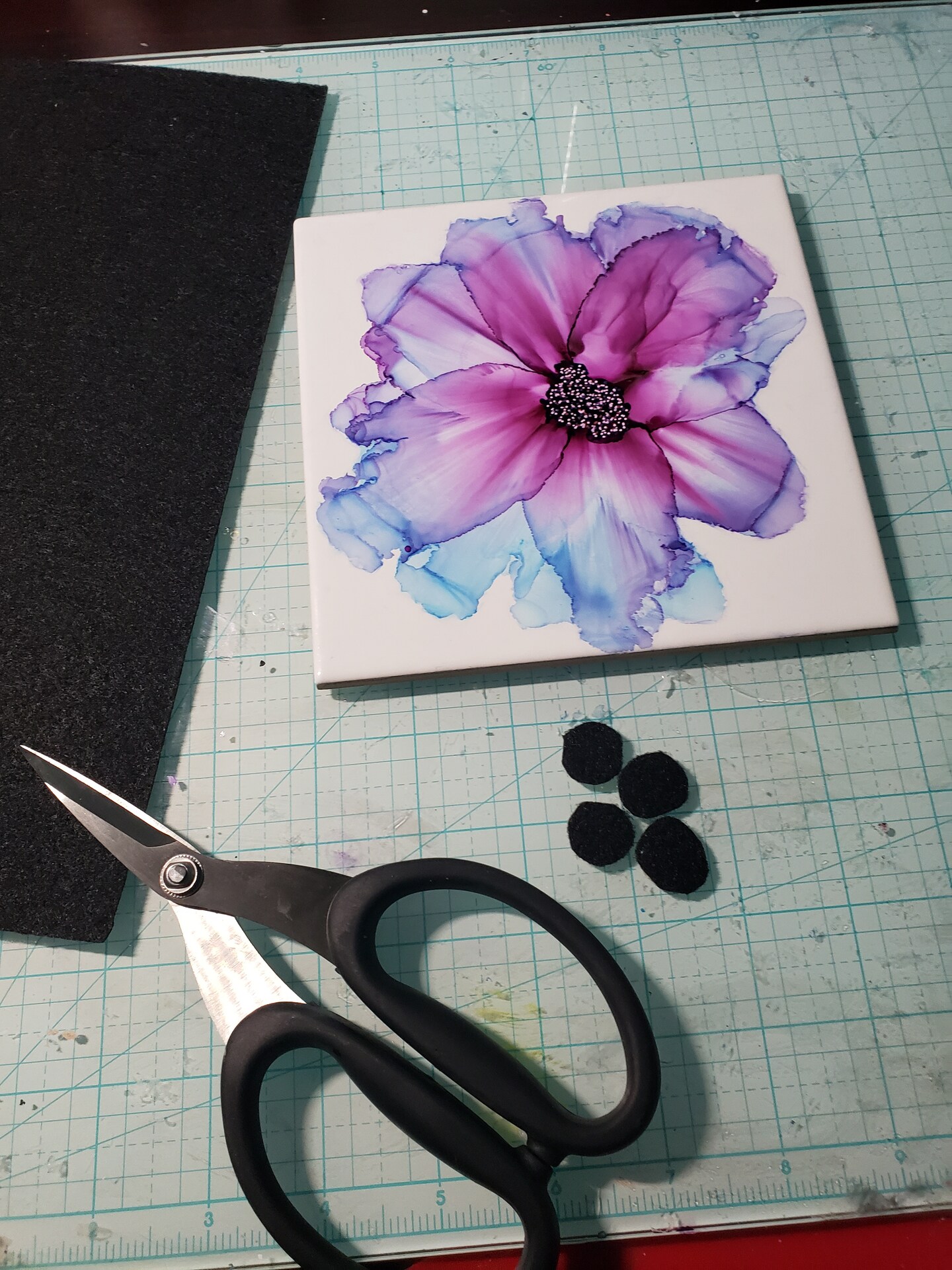 Alcohol ink flowers, home-decor