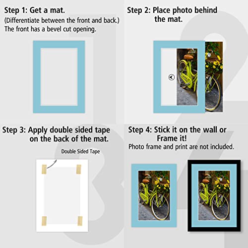 Pack of 25 Acid Free , Mix 5x7 Photo Mats Mattes Matting with White Core Bevel Cut for 4x6 Pictures in Premier