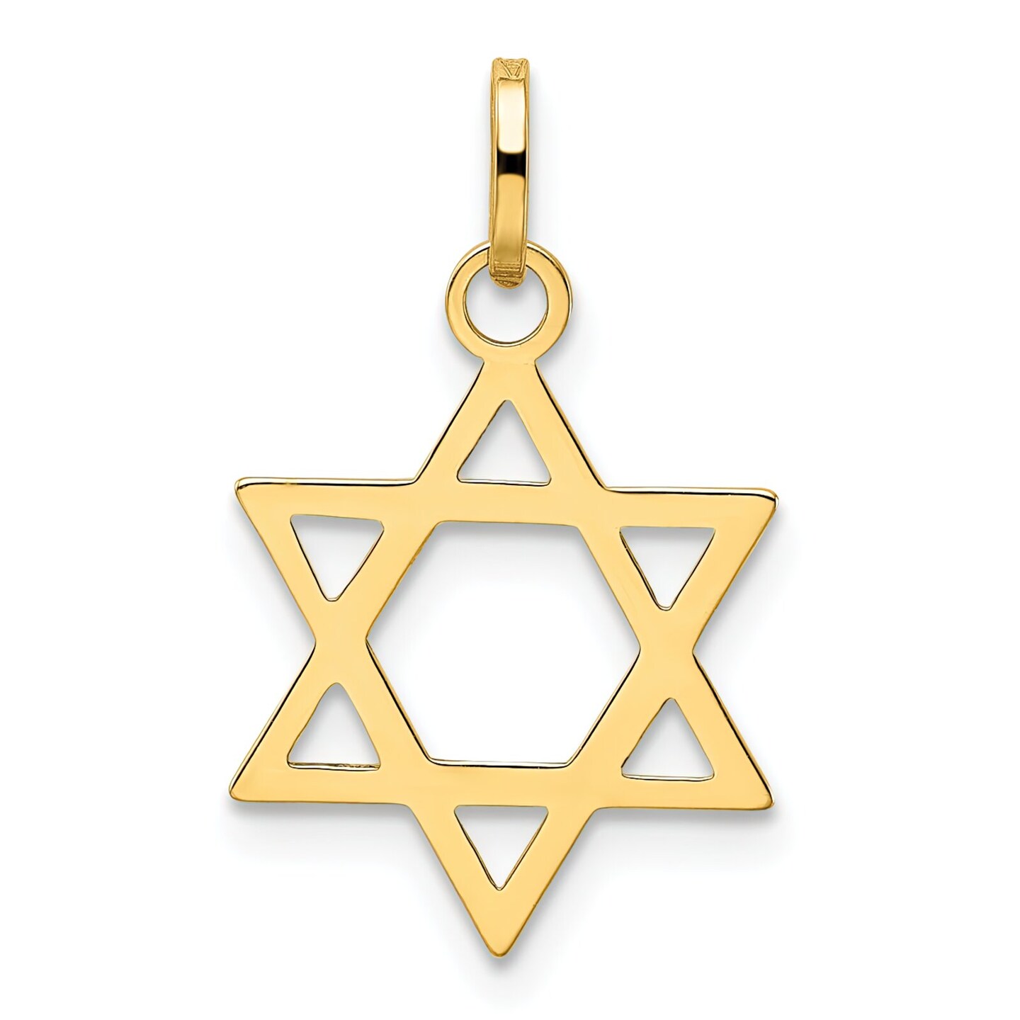 14K Yellow Gold Star of David Pendant Charm Jewelry 21mm x 14mm