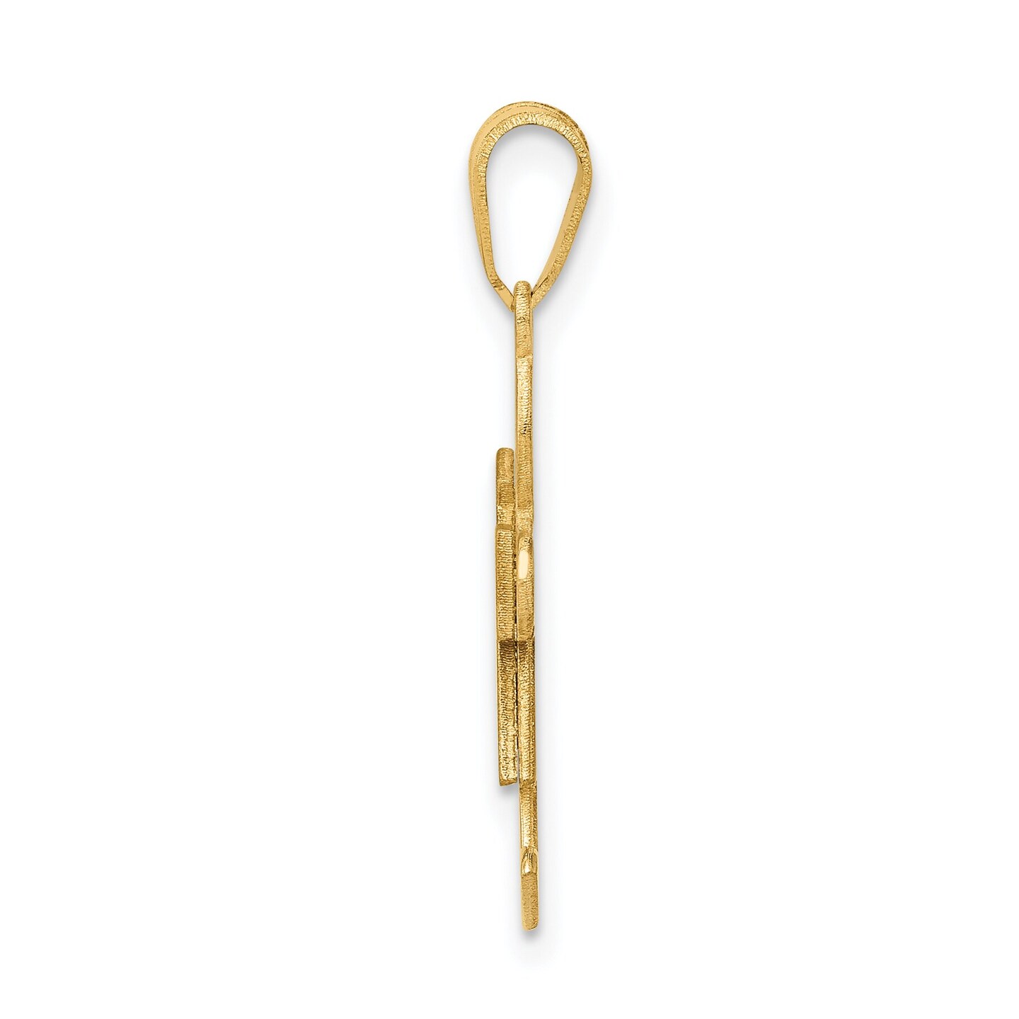 14K Yellow Gold The Kids Girl Charm Pendant Jewelry 25mm x 14mm