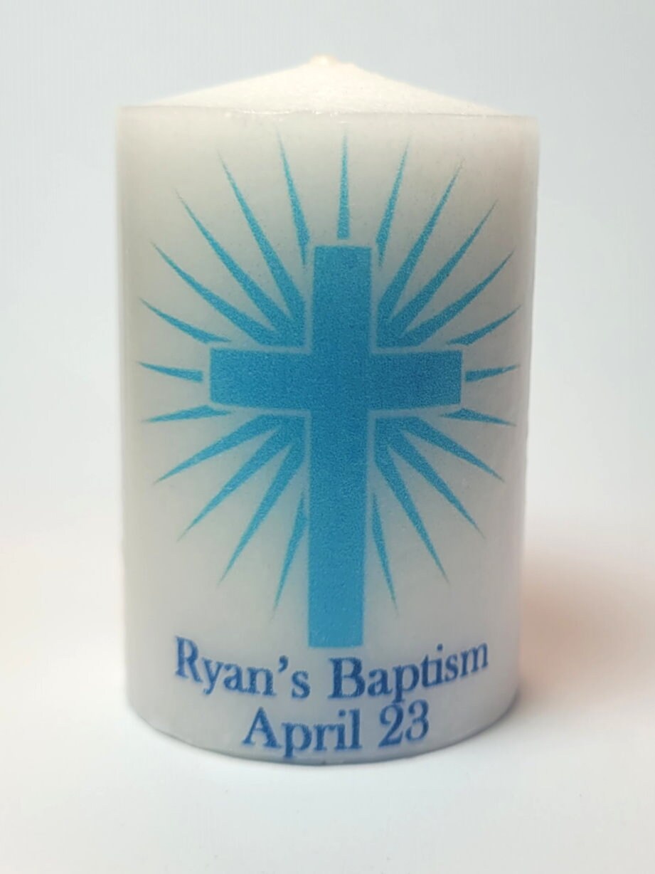 Baptismal candle selling boys, baptismal candle cross