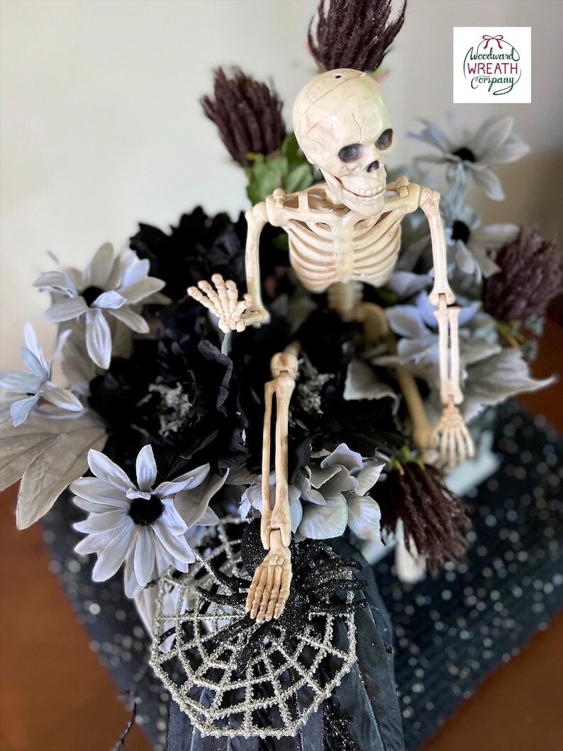 Skeleton Centerpiece, Crypt Centerpiece, Cemetery good Centerpiece, Gothic Centerpiece, Halloween Skeleton Centerpiece, Skeleton Table Decor