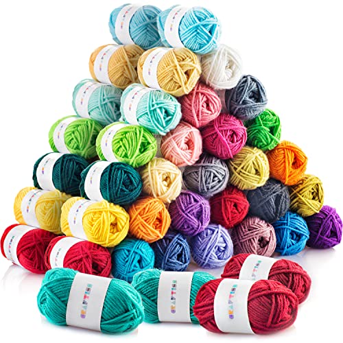 20 Acrylic Yarn Skeins - 438 Yards Multicolored Yarn in Total – Great  Crochet and Knitting Starter Kit for Colorful Craft – Assorted Colors